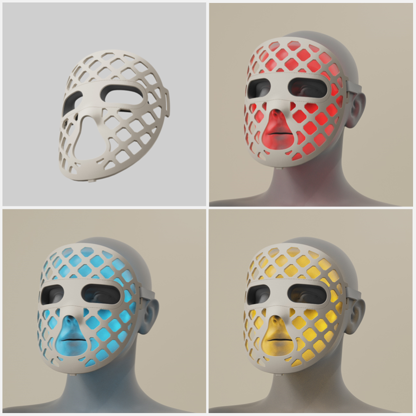 LED beauty hollow-out facial mask