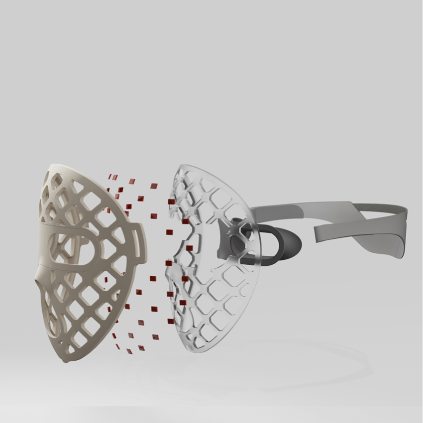 LED beauty hollow-out facial mask